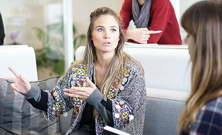 stock image woman in meeting