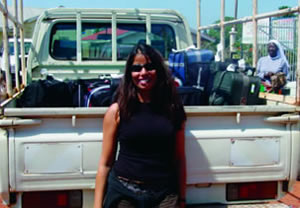 Nutrition professor, Dr. Neeta Singh, arriving in Bukoba, Tanzania, in 2006.