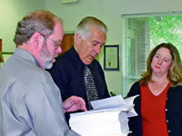  Left to right: Dr. Roger Barnes, Dr. Louis J. Agnese, Jr., and Dr. Julie Miller