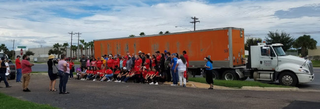 Semi-truck andTrailer at the Ursula Detention Center in McAllen, TX