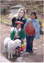 Peace Corps volunteer with children