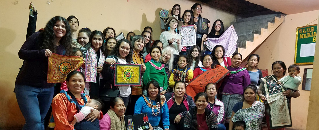 Shipibo people of the Amazon Rainforest now living in Lima, Peru, hosted the Women’s Global Connection group in May 2018 and all hope to build relationships 