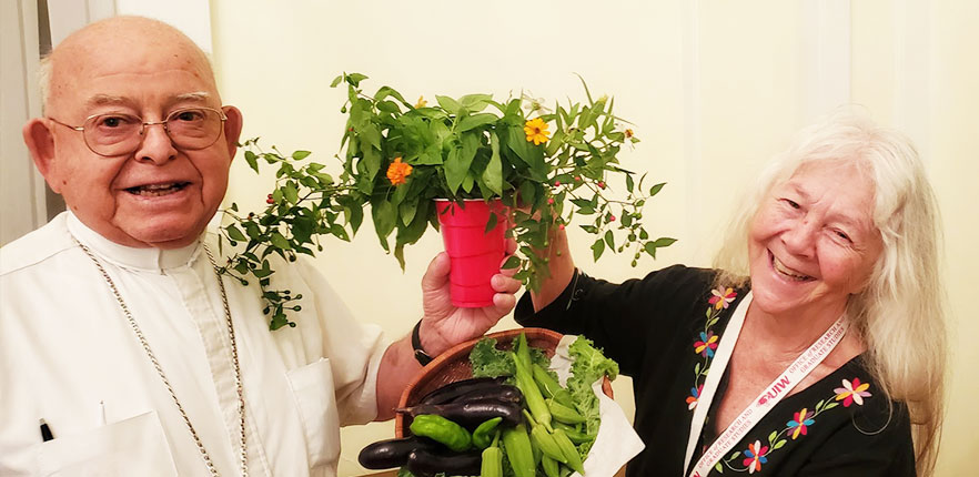 Bishop Michael Pfeifer and Dr. Martha Kirk