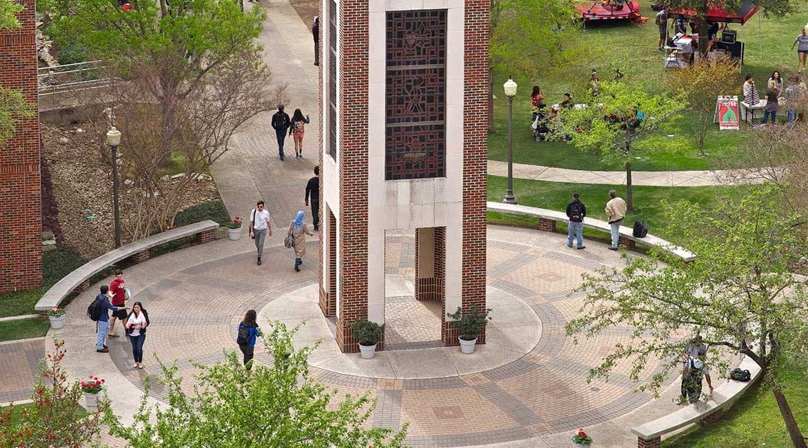 People gathered around the Clock Tower