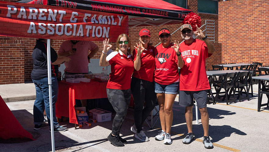 Cardinal family at UIW tailgate