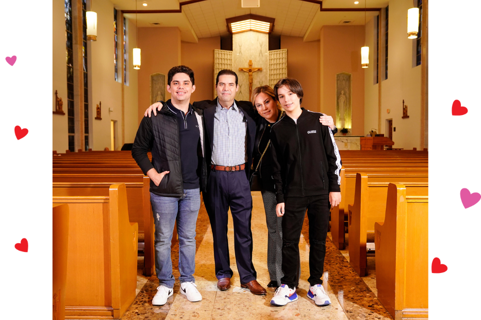 Miguel, Elsa and family at our Lady's Chapel