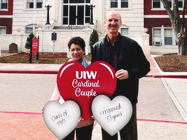 Red heart with UIW logo