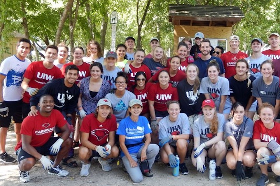 Volunteers clean the San Antonio river at UIW