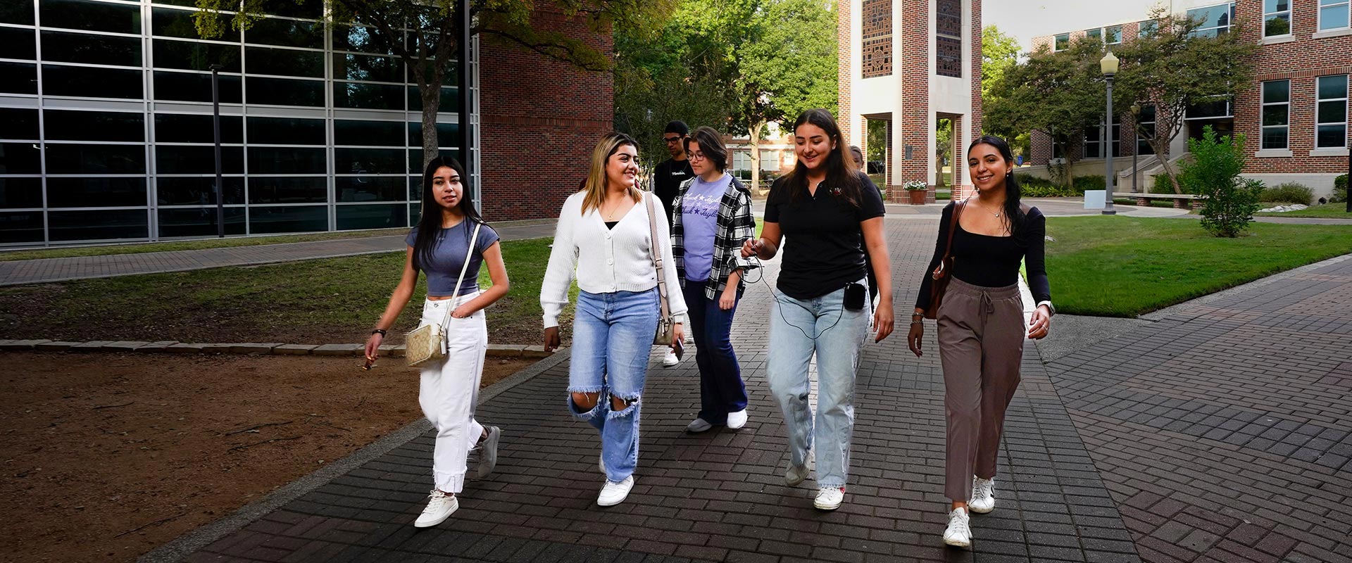 Students walking