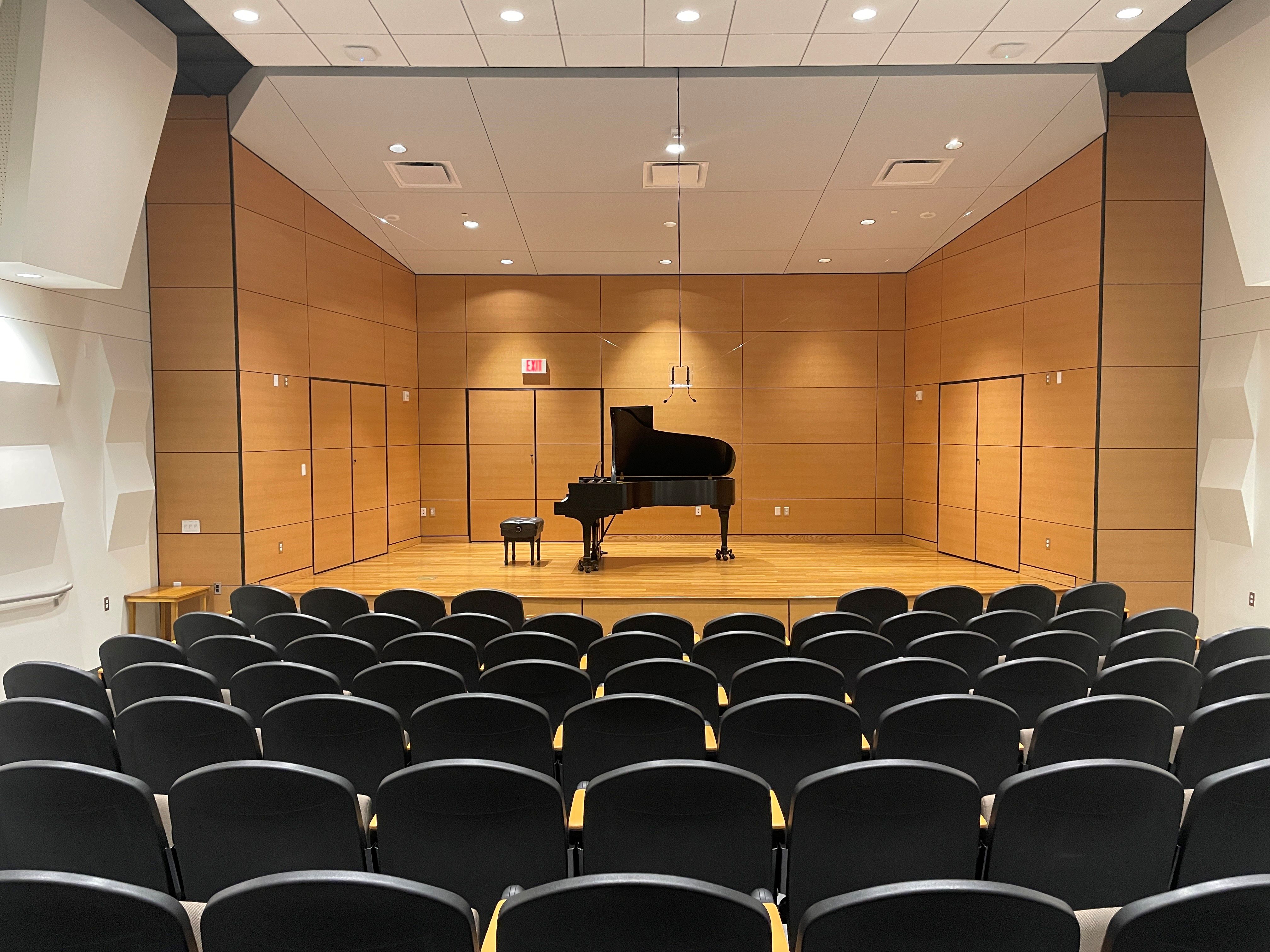 Image of Seddon Recital Hall from the audience area