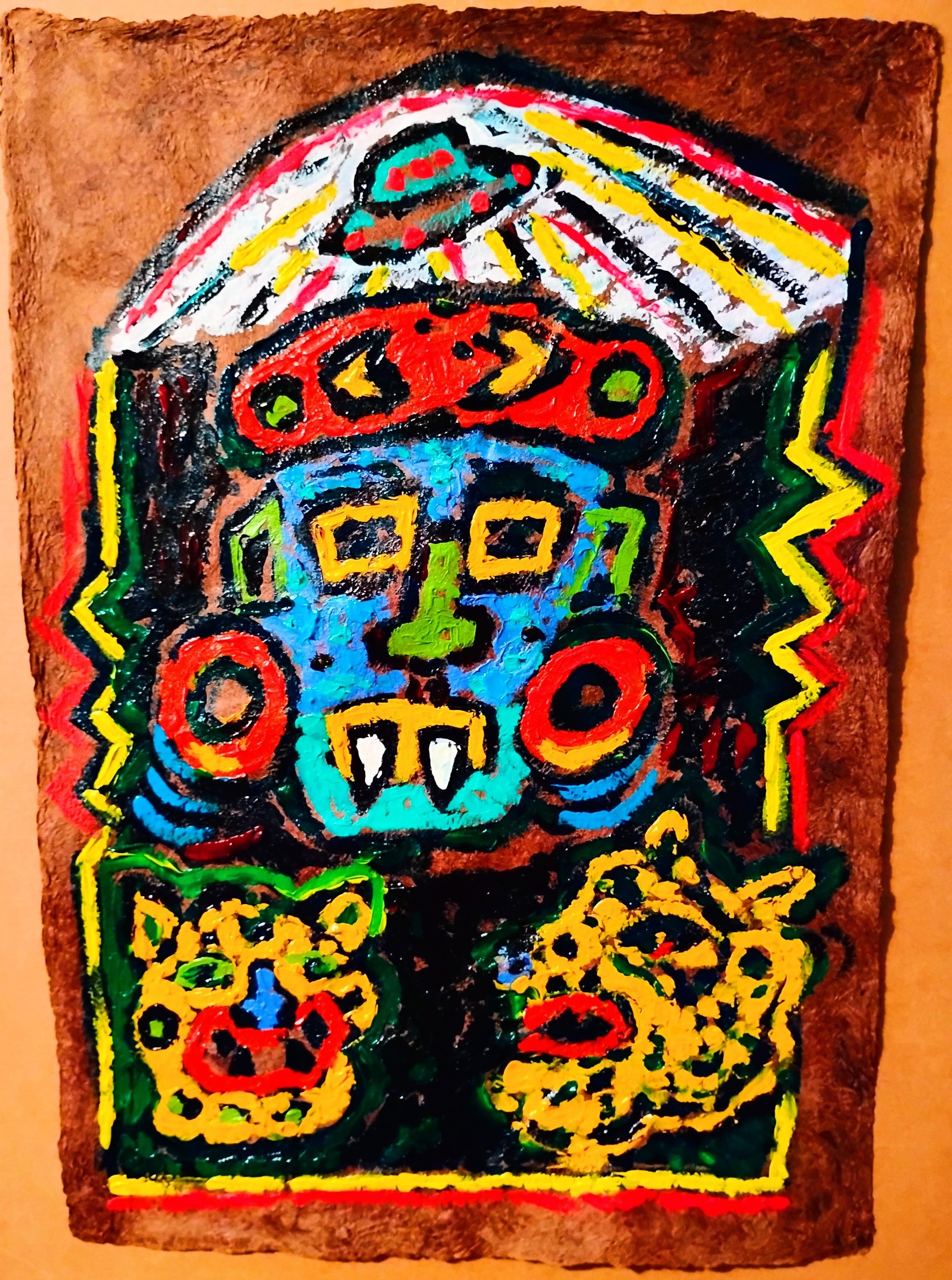 abstract mayan inspired painting