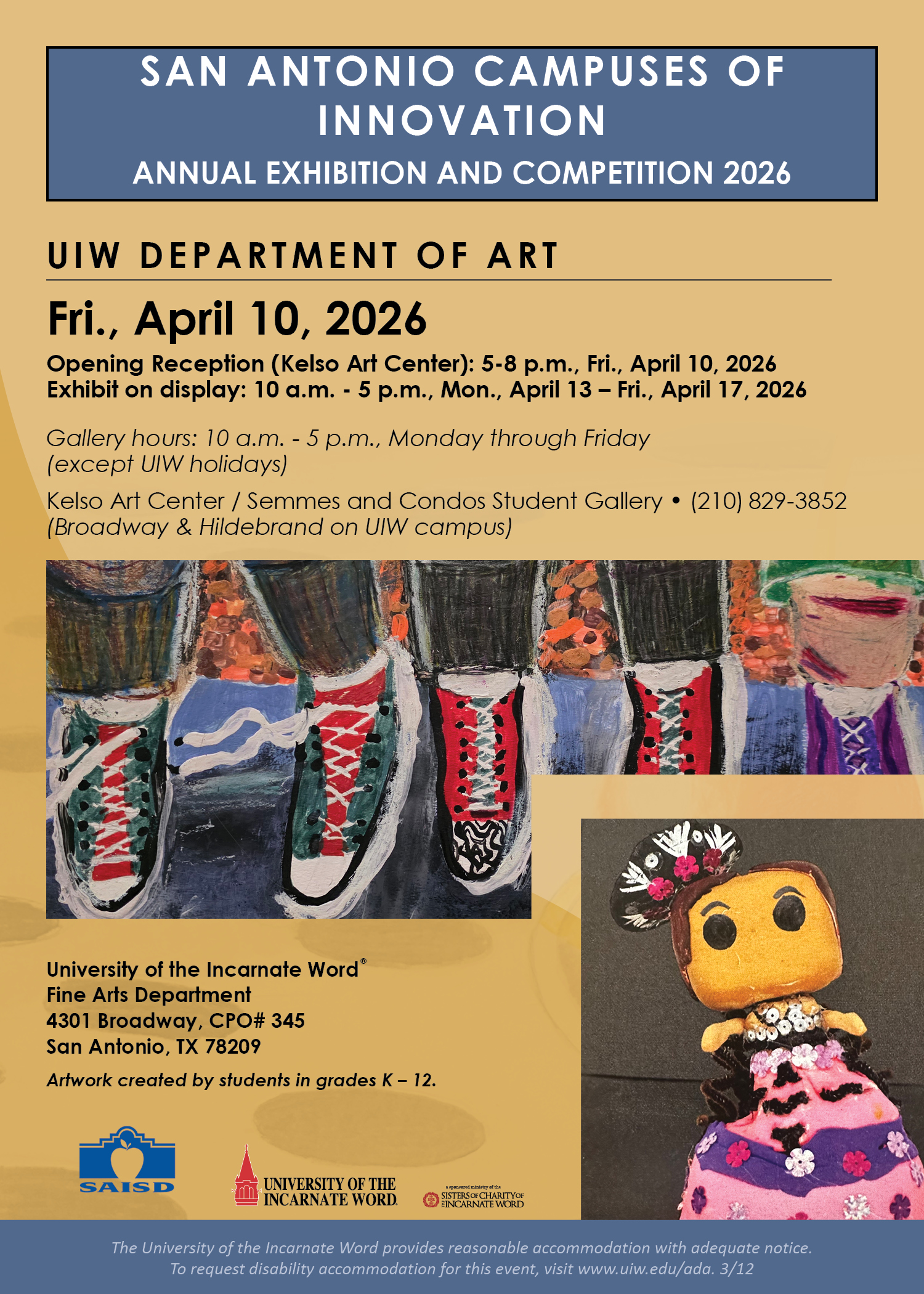 SAISD Poster with multiple artworks from students of various grade levels