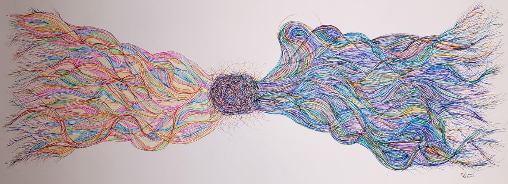 Entanglement, Art Ink on multimedia paper