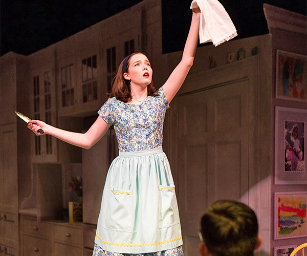 Actress on stage during a theatre performance