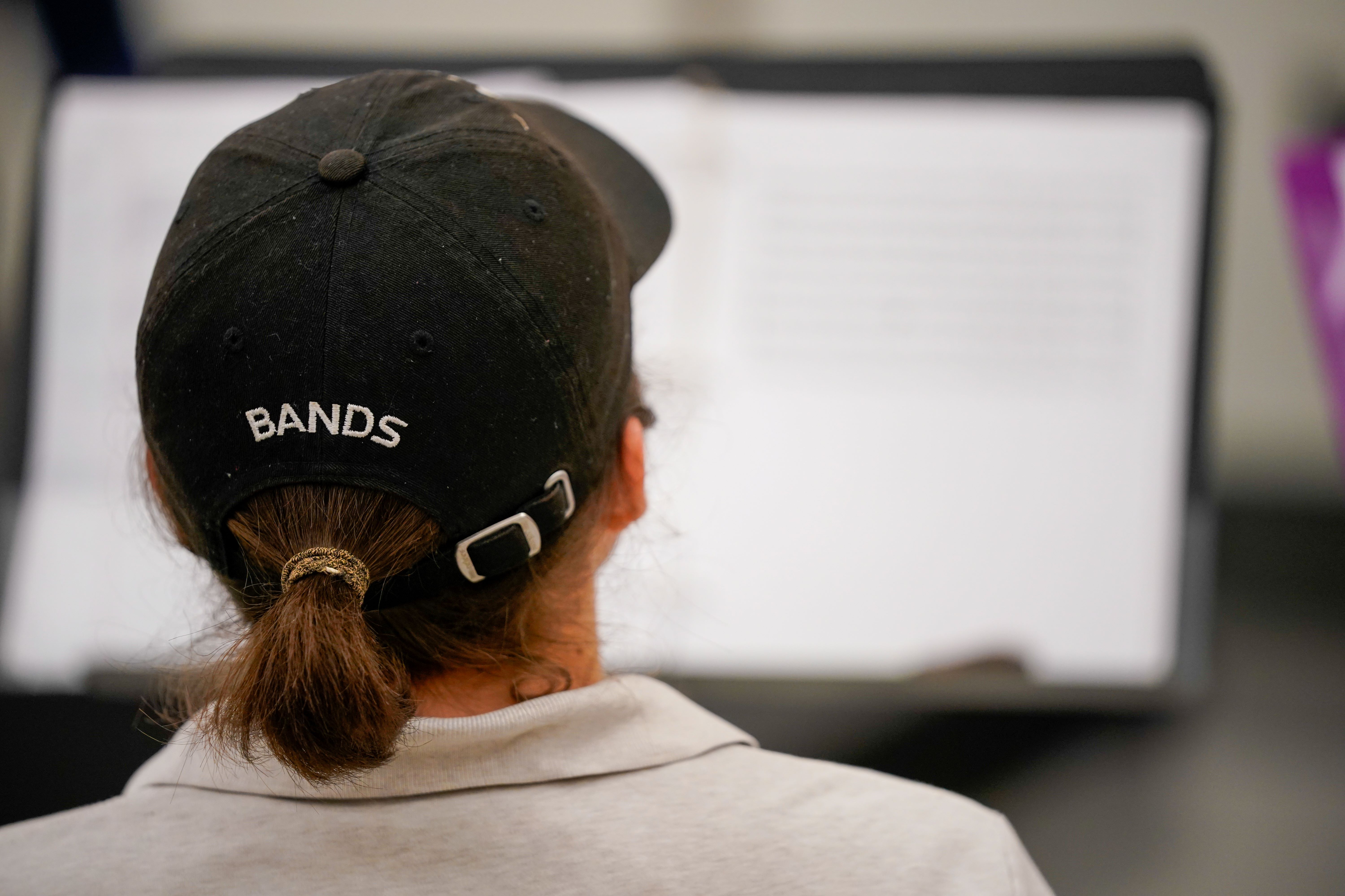 UIW Band Student Facing Music Stand