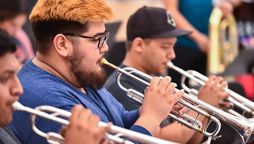 UIW Students playing trumpet