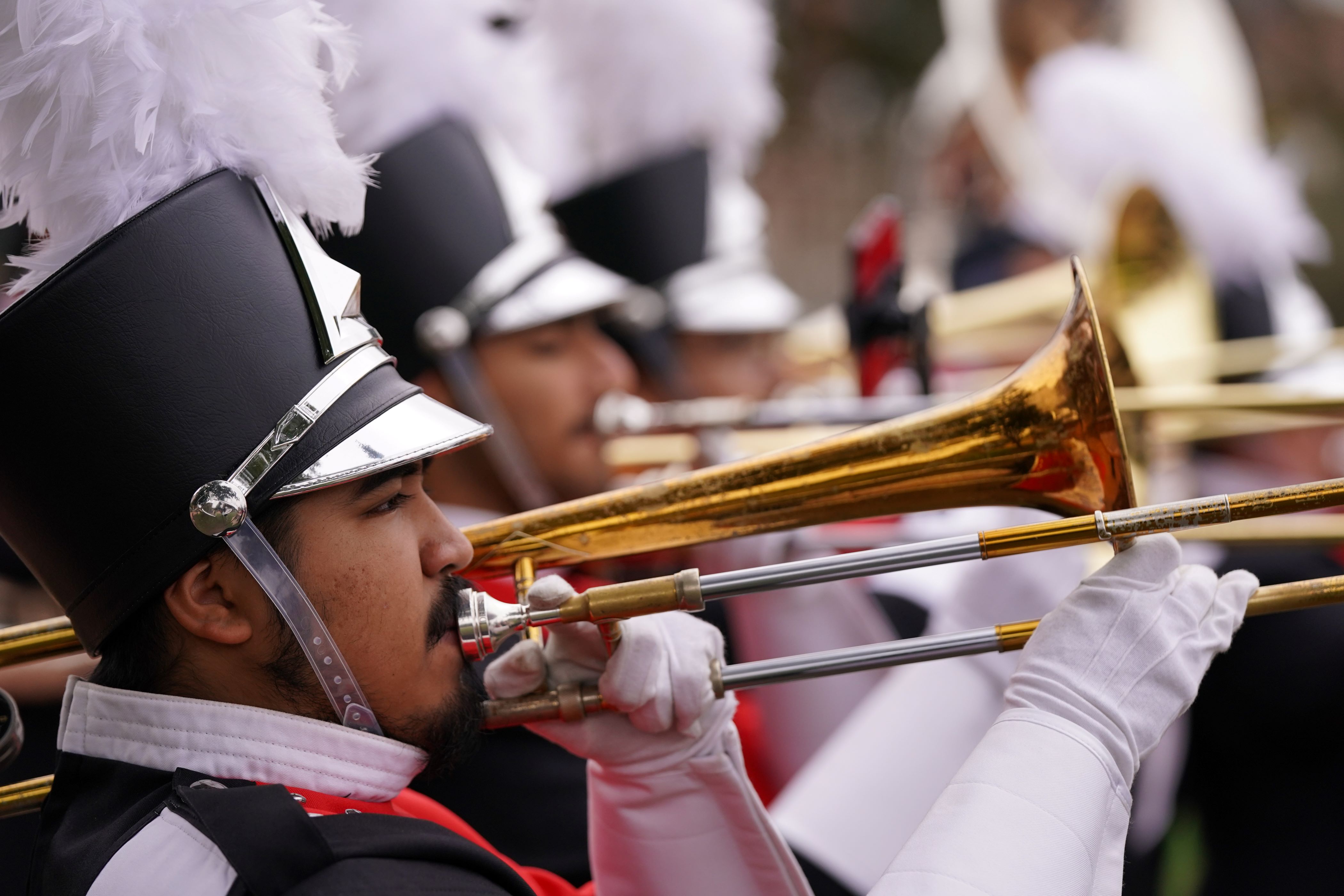 Close up of trumpet player