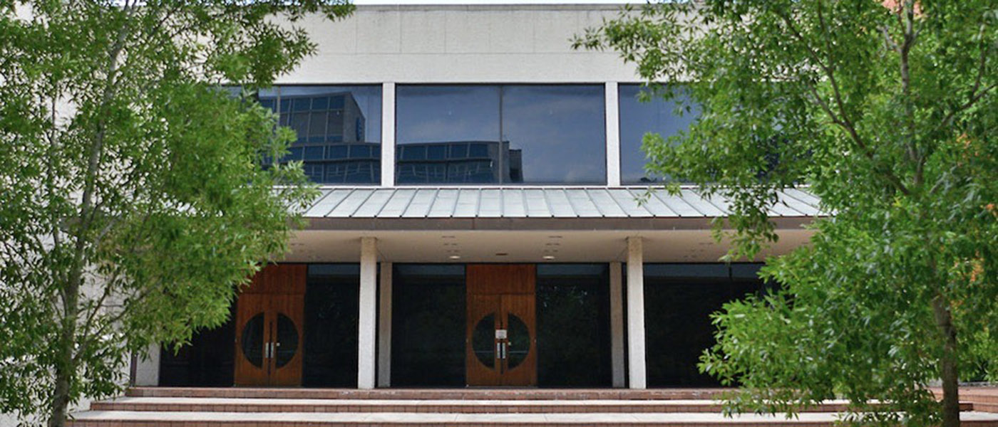 Photo of Coates Theatre entrance in daylight