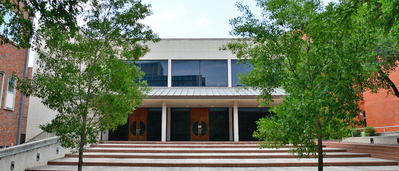 Entrance to the university music hall