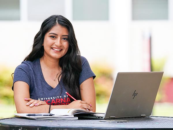 student with laptop