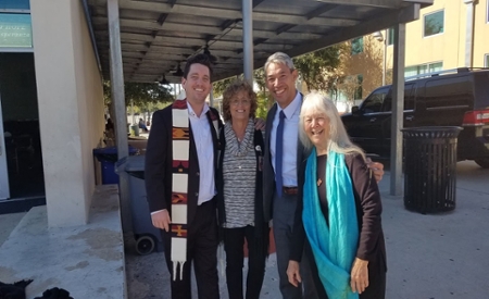 Rev. Gavin Rogers, Rev. Ann Helmke, Ron Nirenberg, and Sr. Martha Ann Kirk