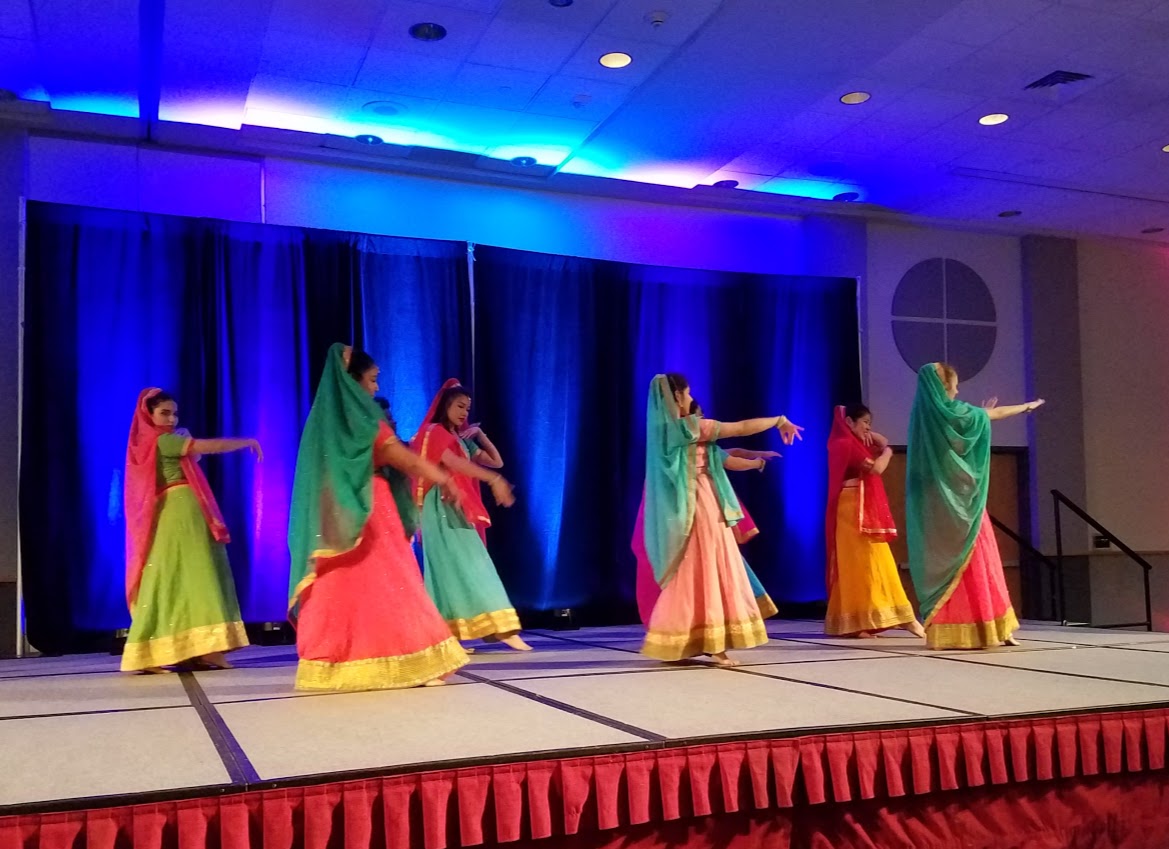 Dancers on stage the Diwali celebration