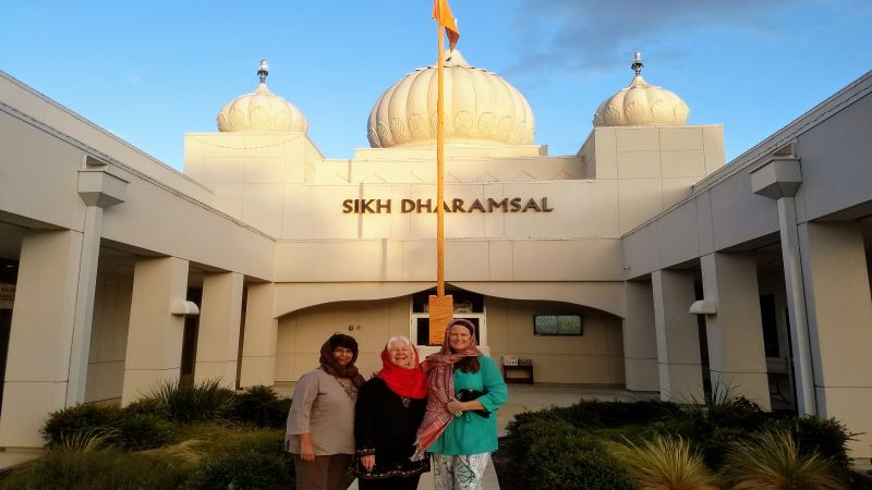 picture of sister martha and friends at sikh dharamsal 