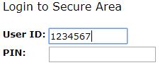 Screenshot of Banner Login featuring User ID and PIN fields