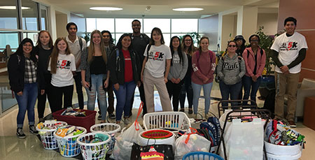 Group of Community Health students at a donation drive