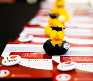 Scholarship documentation on a table 