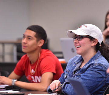 Students in a Master of Health Administration classroom
