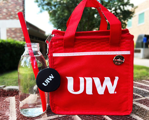 Handbag, straw, pin giveaways