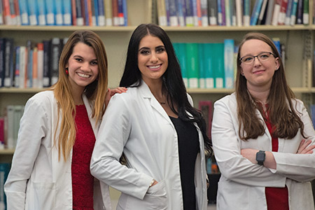 pharmacy students in library