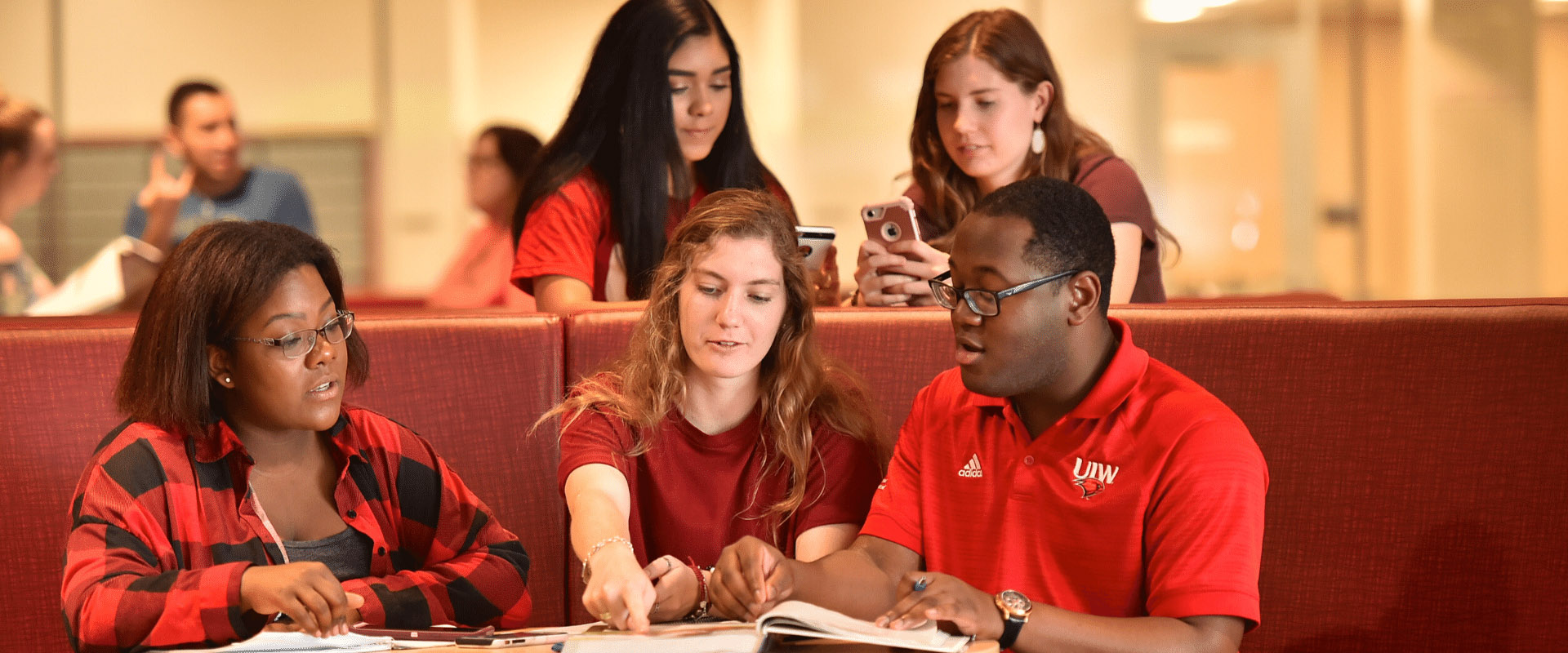 UIW students in the campus dining hall