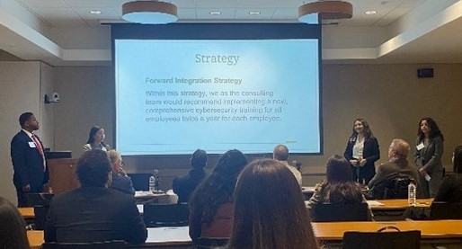 MHA students presenting at 2023 GC-MGMA Case Competition