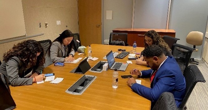 MHA Students practicing presentation for 2023 GC-MGMA Case Competition