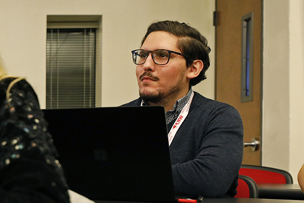 Student sits in classroom