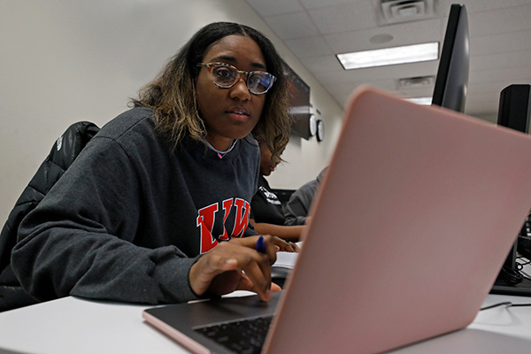 Student on a laptop