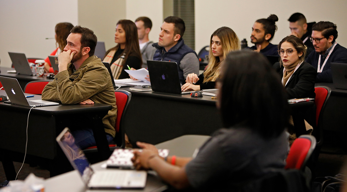 HEBSBA graduate students in class