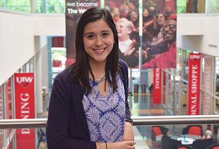 claudia zapata in uiw student center