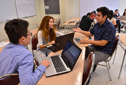 Students working in a group