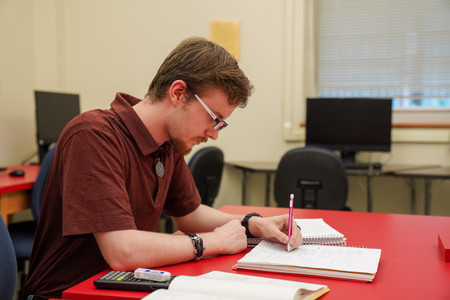 student studying