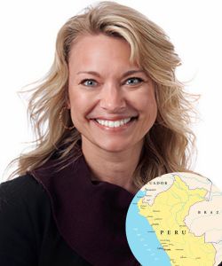 teresa harrison with peru map