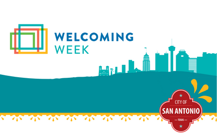 COSA logo and welcoming week logo