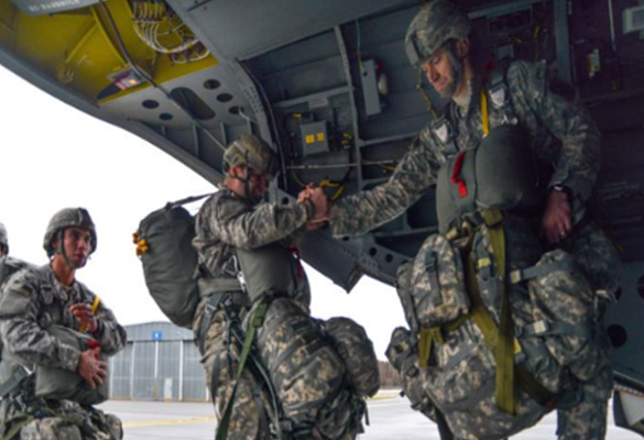 ROTC students preparing for one of their courses on an aircraft