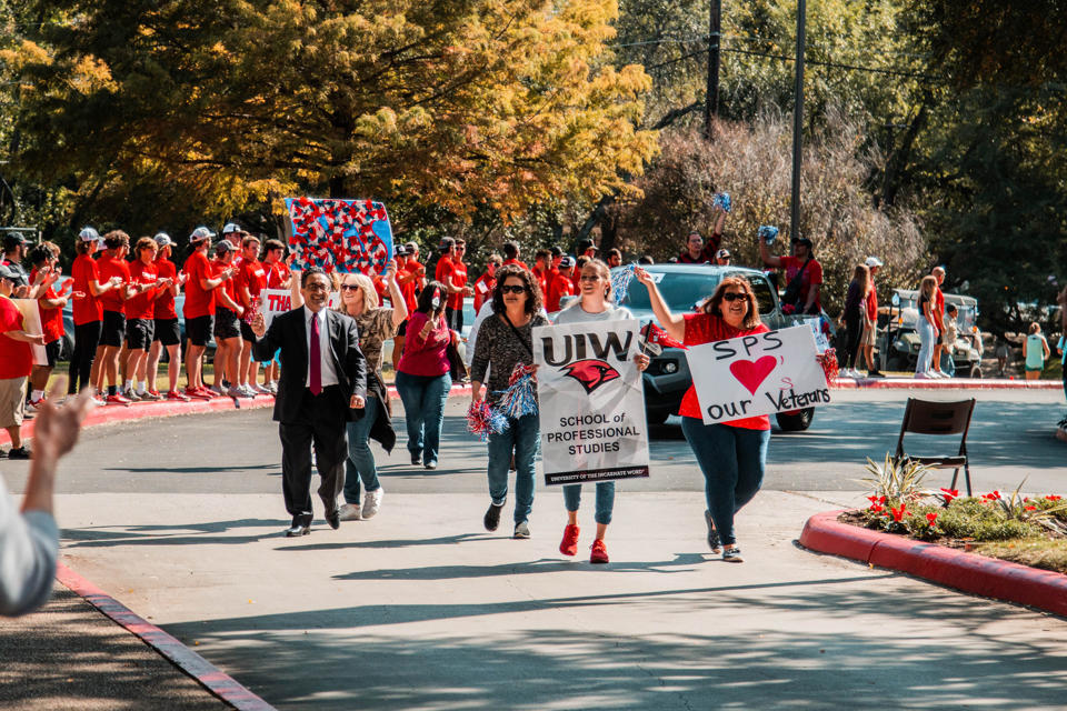 UIW School of Professional Studies employees marching 