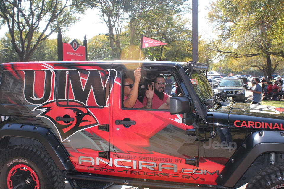 UIW Jeep with UIW student and employee 