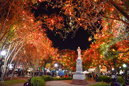 Campus lit up after the Light the Way celebration