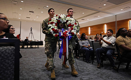 Military members present wreath at annual Veterans Day Celebration at UIW