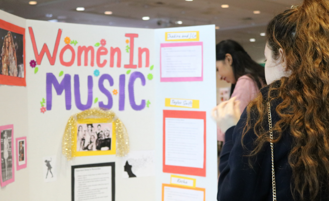 Women in Music display board